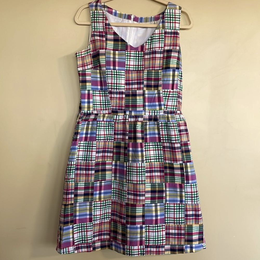 LL Bean Cotton Madras Plaid Dress